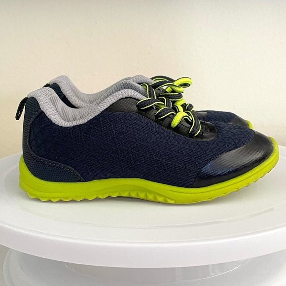 OshKosh B'gosh Toddler Sneakers Shoes Size 8 Navy Blue and Neon Green - Picture 8 of 12
